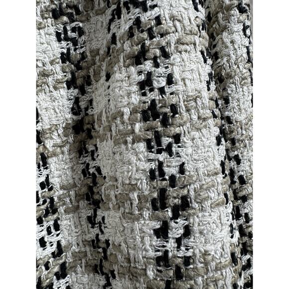 Doncaster 100% Silk Tweed Cropped Blazer Neutral Plaid Jacket Business Size Sm. - Picture 4 of 8